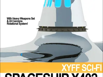 Spaceship X402 Fighter 3D model