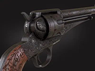 E Remington n Sons 1875 Revolver 44 cf Guns Low-poly 3D model