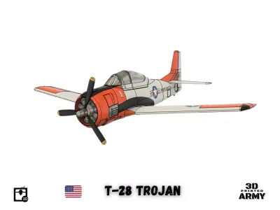 North American T-28 TROJAN - STL files for 3D printer 3D print model