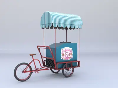 Ice Cream Cart Low-poly 3D model purchase