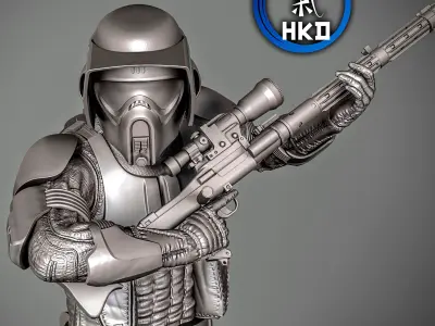 Biker Scout Trooper Fanart - Star Wars 3D print model