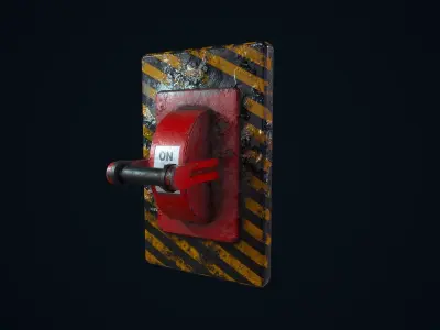 Industrial Power Switch Low-poly 3D model purchase