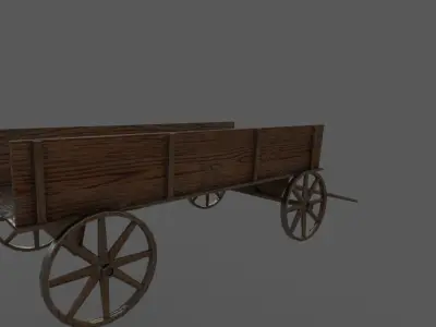 Horse Cart Low-poly 3D model 2