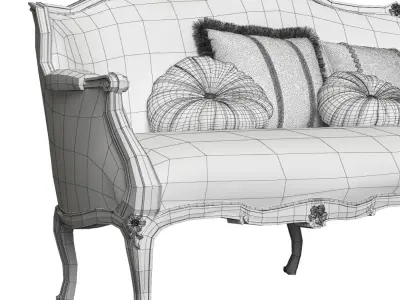 Modern Sofa with Pillow  3D model