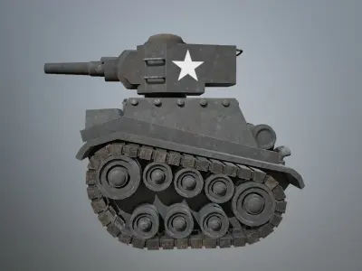 Tank 01 PBR  Low-poly 3D model