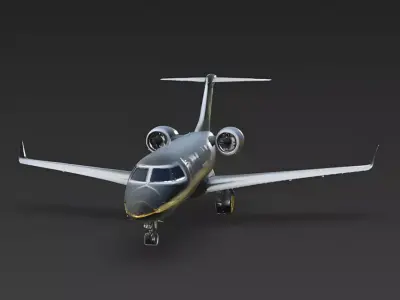 Golden Horizon Sovereign Executive Jet Low-poly 3D model