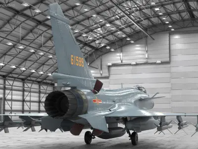 Chengdu J10 B Chinese Air Force Armed 3D model