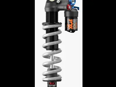 FOX DHX2 coil shock silver Low-poly 3D model