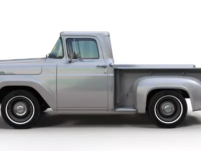 50s American shortbed pickup PBR Low-poly 3D model