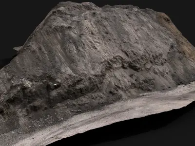 construction-site terrain sand pile dirt photogrammetry Low-poly 3D model