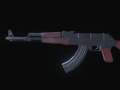 AK-47 Low Poly Model rifle Free low-poly 3D model