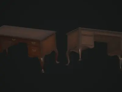 Antique Office Sets Low-poly 3D model