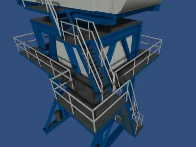 Harbour crane Low-poly 3D model
