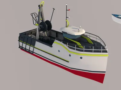 fishing fleet Low-poly 3D model