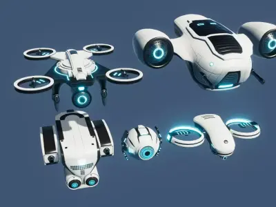 Sci Fi Drones 3D Model Pack