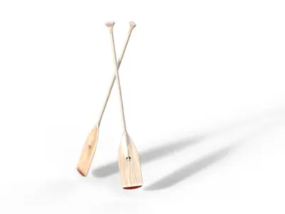 Wooden Paddle Oar for Rowing Boat  3D model