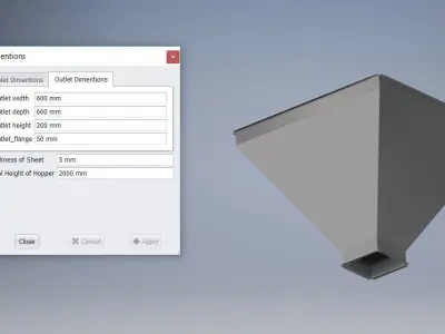 Parametric Hopper - Bunker - Manufacturable 3D model