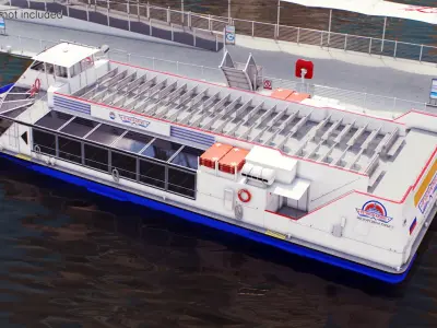 River Sightseeing Cruise Boat  purchase 3D model