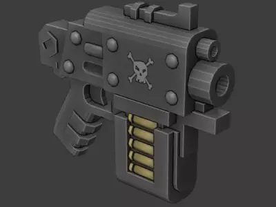 Sci-Fi Gun Free low-poly 3D model shop