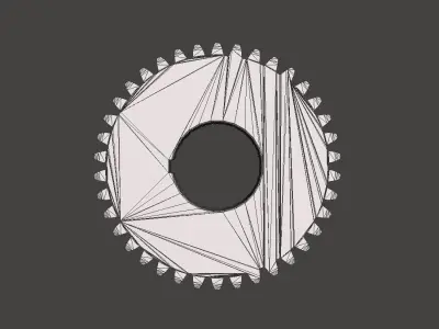 Rusted mechanical gear Free low-poly 3D model