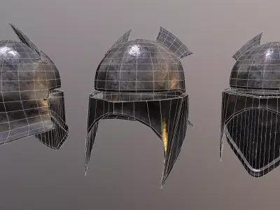 orcish helmet Low-poly 3D model