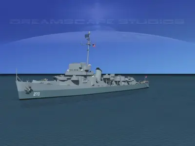 Evarts Class Destroyer DE270 USS Gillette 3D model