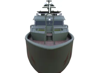 Luxury Motor Yacht Modern Stealth Vessel PBR Low-poly 3D model
