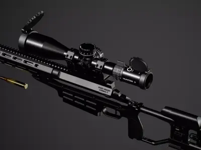 375 Sniper Rifle Low-poly 3D model