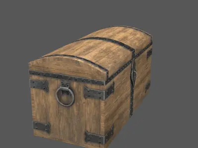 Old Medieval Chest Low-poly 3D model