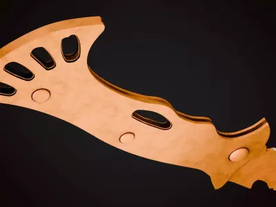 Knife 3 F Low-poly 3D model
