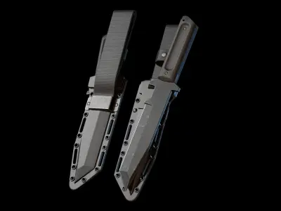 Military Tactical Knife Low-poly 3D model