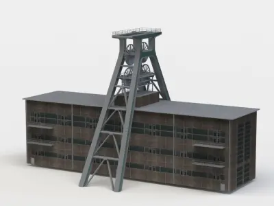 Shaft tower Low-poly 3D model