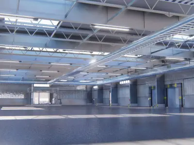 Warehouse in clouds 3D model