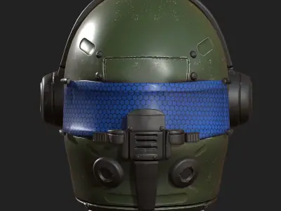 Helmet scifi fantasy futuristic military combat  Low-poly 3D model 4