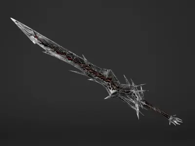 Fire Great Sword Low-poly 3D model