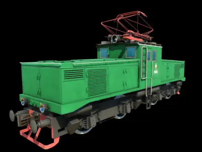 Industrial Locomotive SO Low-poly 3D model