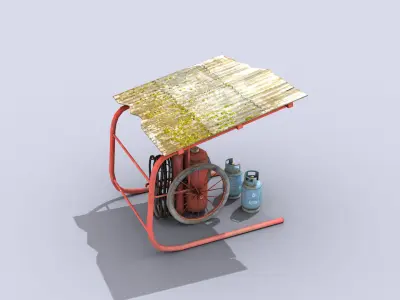 Fire Extinguisher Low-poly 3D model 20