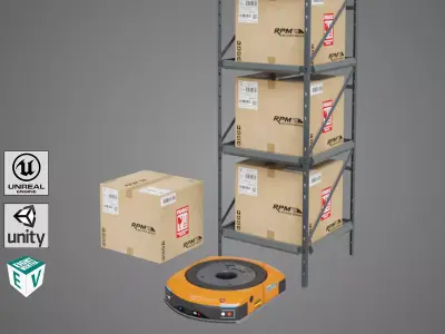 Warehouse Robot Generic All PBR Unity UE Textures Low-poly 3D model