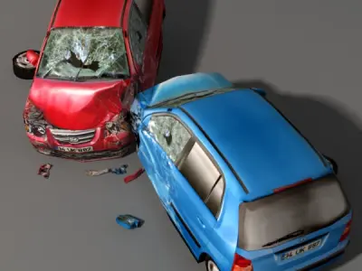 Scrap Car 01 Low-poly 3D model