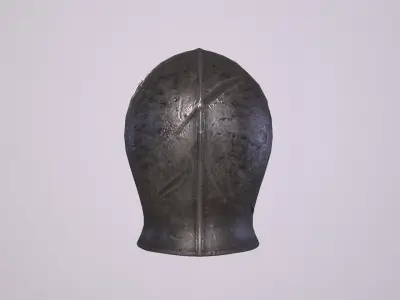 Old warrior Helmet with PBR material  Low-poly 3D model