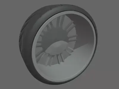 Wheel 01 Low-poly 3D model