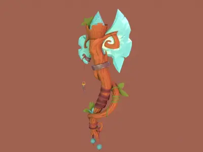 Stylized Axe Low-poly 3D model purchase