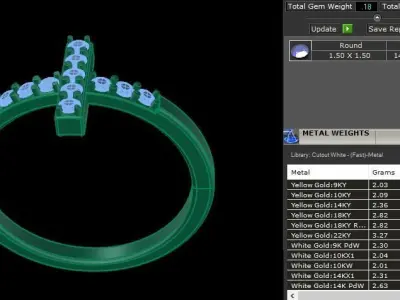 Diamond Cross Band Ring 3D print model