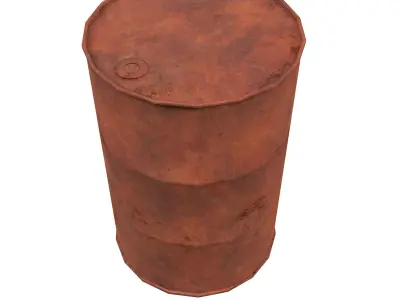  Low-poly 3D model rusty metal barrel Free low-poly 3D model