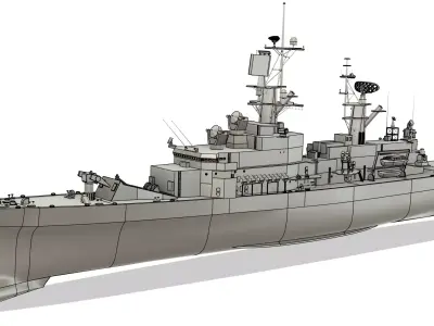 USS Belknap CG-26 RC Model 1-96 Scale 3D print model