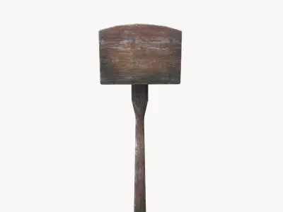 Medieval Wooden Hammer V02 Low-poly 3D model