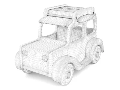 Wooden toy car 30 3D model