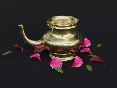 Traditional Kerala brass Kindi 3D model