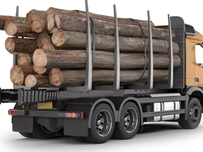 Mercedes-Benz Arocs 3245 timber logging truck 2023 3D model