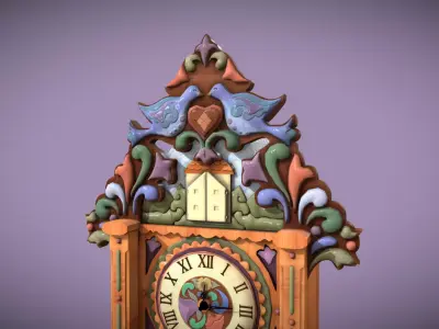 High-Fidelity Cuckoo Clock - PBR Textured 3D model